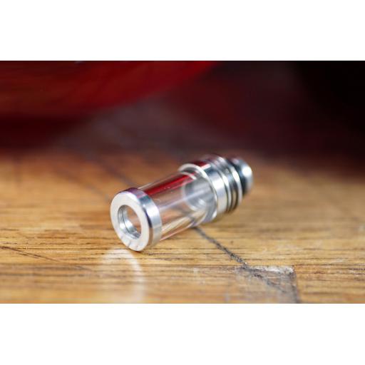 Clear glass drip tip